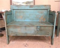 Shabby Painted Wood pew style Bench