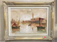 S. Bianchi Signed "Gondola in St Peters port"