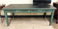 Shabby Painted Metal Work Bench/Table