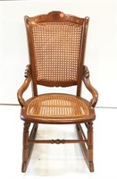 Vintage Cane Back Rocking Chair