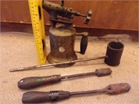 Antique Blow Torch With Tools