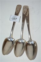 Set of 3 19thC Russian silver spoons,