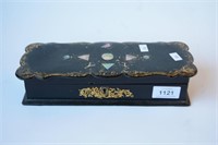 Antique papier-mâché & black lacquered trinket box
