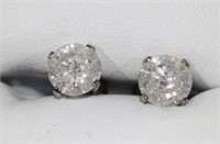 18ct white gold, diamond stud earrings