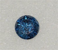 1.01cts blue brilliant cut diamond (treated),