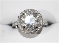 14ct white gold, diamond dress ring,