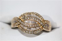 18ct yellow gold, multi diamond set dress ring,