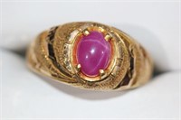 22ct gold & ruby dress ring,