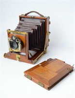 Antique folding plate camera,
