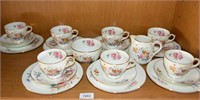 Part Crescent English china tea setting 'Junetime'