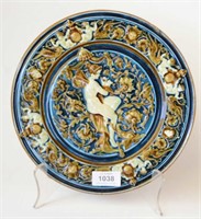 Austrian majolica wall plate, arts and crafts