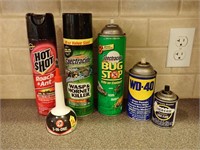 Bug Sprays & Lubes - Mostly Full WD40 1/4 Full
