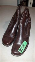 LADIES BROWN LEATHER BOOTS SIDE ZIPPER SIZE 9