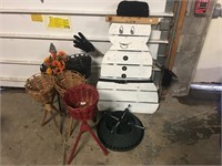 christmas and PLANT STAND LOT