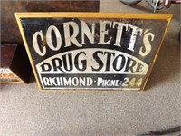 Vintage Richmond Kentucky Drug Store Sign