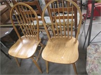 Two Wooden Roundback Chairs