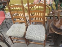Two Cute Country Chairs W/Padded Seats