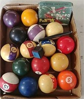 Billiard balls and chalk