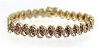 Genuine 4.60 ct Ruby & Diamond Tennis Bracelet