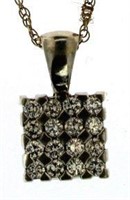 10kt Gold Vintage Pave' Diamond Pendant