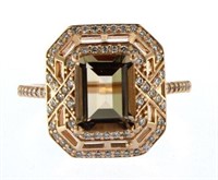 Emerald Cut 3.00 ct Pink Obsidian Dinner Ring