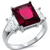 Radiant Cut 4.25 ct Ruby Cocktail Ring