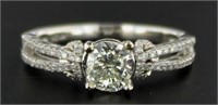 14kt Gold Cushion Cut 1.51 ct VS Diamond Ring