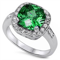 Cushion Cut 3.50 ct Emerald Solitaire Ring