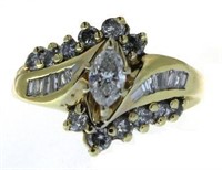 14kt Gold Marquise Cut 1.00 ct Diamond Ring