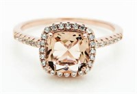 Cushion Cut 4.00 ct Morganite Designer Ring