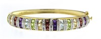 Genuine 11.50 ct Gemstone Cuff Bracelet