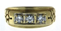 14kt Gold Men's 3 Stone Diamond Ring