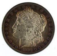 1880 Gem BU Toned Morgan Silver Dollar