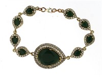 Fancy Pear 22.60 ct Emerald Tennis Bracelet