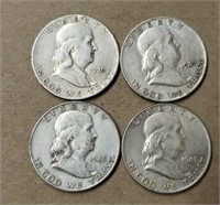 (4) U.S Franklin Half Dollars