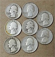 (8) Pre-1964 U.S. Quarters - 90% Silver