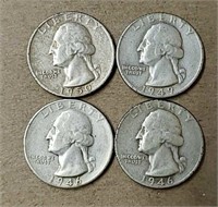 (4) Pre 1964 U.S Quarters - 90% Silver