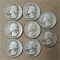 (8) Pre 1964 U.S. Quarters - 90% Silver