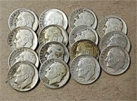 (15) Pre-1964 U.S Dimes - 90% Silver