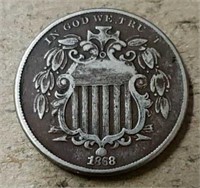 1868 U.S 5-Cent Shield Nickel