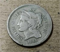 1865 U.S. 3-Cent Coin