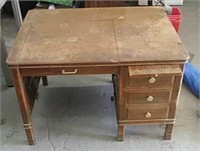 Antique Oak Flip Top Table Desk