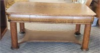 Antique Tiger Solid Oak Coffee Table w/Drawer