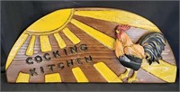 Hand Carved Wood "Cocking Kitchen" Sign