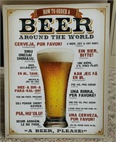 How to Order a Beer Metal Sign