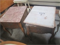 Vintage Weiman Heirloom Marble Top Side Tables