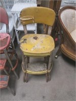 Vintage Yellow  Cosco Counter Chair Step Stool