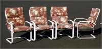 Set of 4 Stapped Patio Chairs w Cushions Very Nice