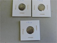 3  - 1910  - 5 Cent Coins