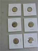 6  - 1913  - 5 Cent Coins
